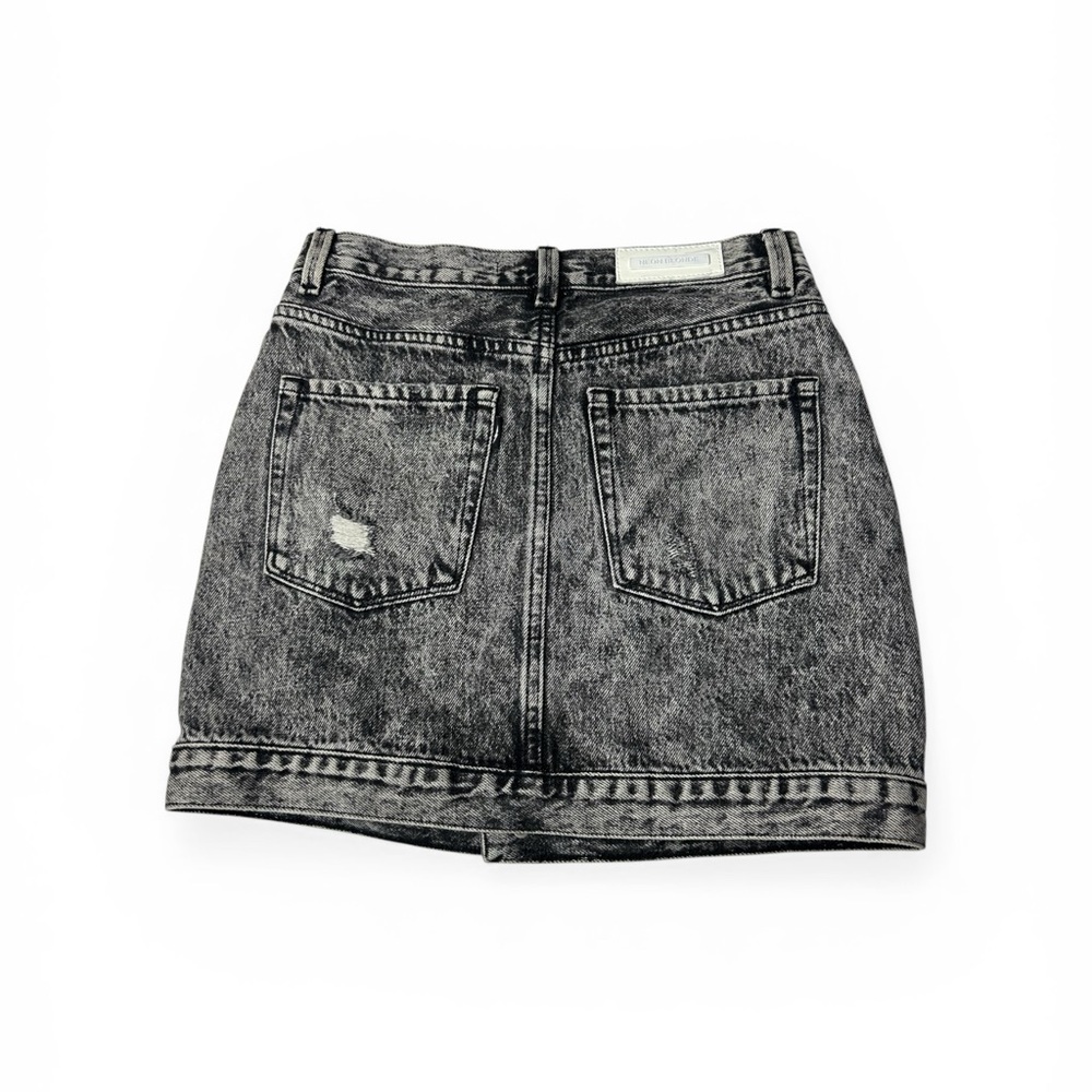 Neon Blonde Size 25 Distressed Black Denim Skirt - Picture 2 of 2